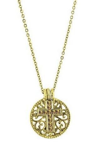November Birthstone Cross Pendant Necklace~ Only 1 Left