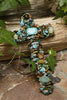 Turquoise & Tiger's Eye Gemstone Wall Cross-Choose from 3 sizes-7