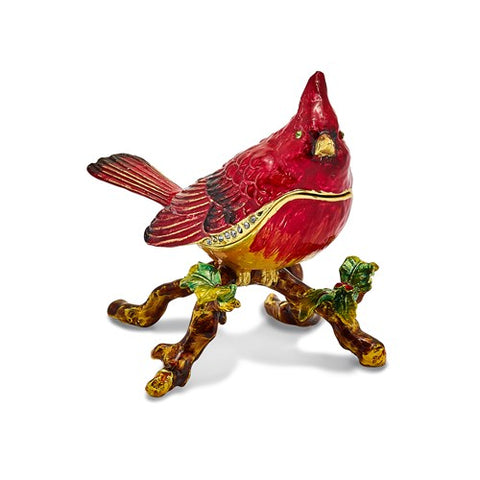 Trinket Box "Charlie" Red Cardinal Hinged
