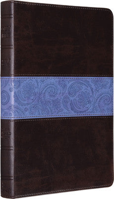ESV Thinline Bible-TruTone, Chocolate/Blue, Paisley Band