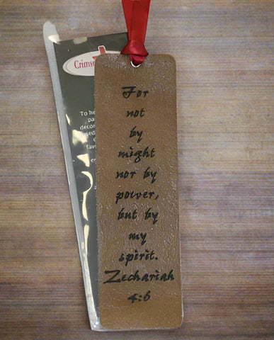 Leather Scripture Bookmarks Zechariah 4:6---- Limited Quantities
