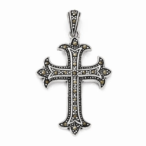 Sterling Silver Marcasite Cross Pendant