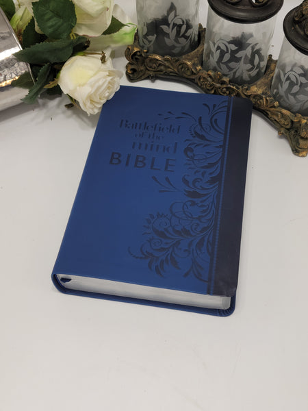 Amplified Battlefield Of The Mind Bible-Blue Bonded Leather