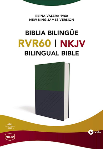 Spanish RVR 1960-NKJV, Piel Italiana Azul y Verde (RVR 1960-NKJV Bilingual Bible, Leathersoft Blue & Green)