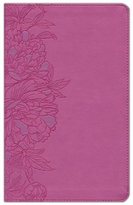 NLT Giant-Print Personal-Size Bible, Filament Enabled Edition--soft leather-look, peony/pink