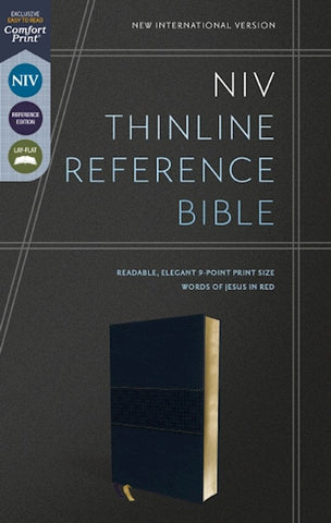 NIV Thinline Reference Bible, Comfort Print--soft leather-look, navy Indexed