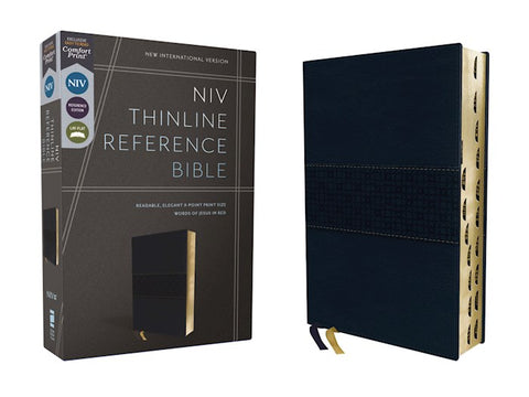 NIV Thinline Reference Bible, Comfort Print--soft leather-look, navy Indexed