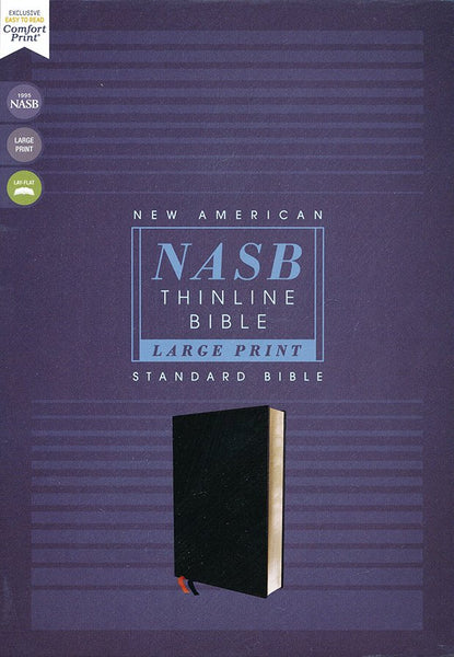 NASB Thinline Bible/Large Print (Comfort Print)-Black Bonded Leather