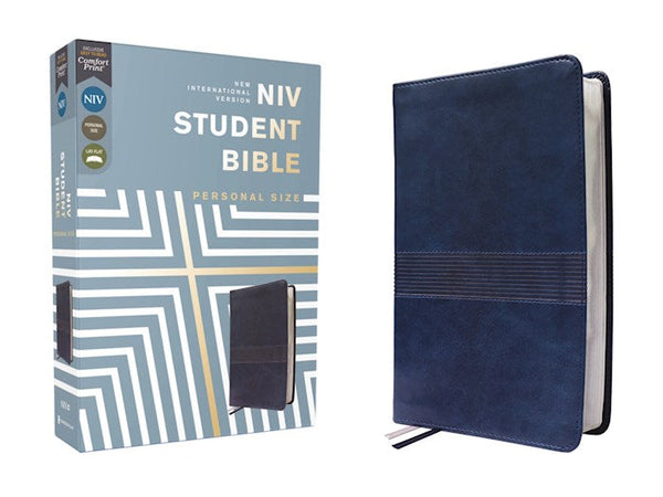 NIV Student Bible/Personal Size (Comfort Print)-Navy Leathersoft Indexed