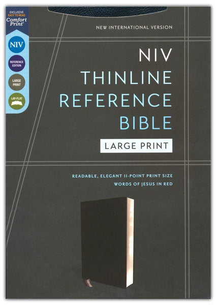 NIV Thinline Reference Bible/Large Print (Comfort Print) Black European Bonded Leather