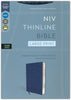 NIV Large Print Thinline Bible--soft leather-look, navy (indexed)