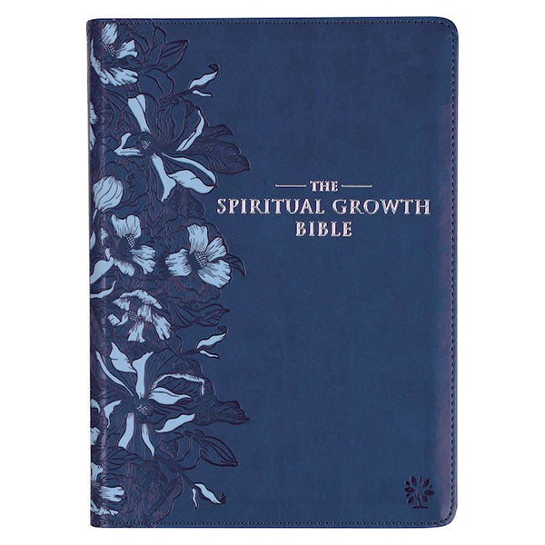NLT Spiritual Growth Bible-Navy LuxLeather Indexed