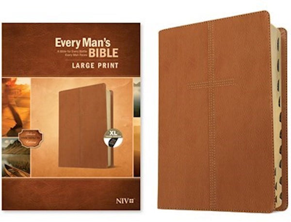 NIV Every Man's Bible/Large Print-Cross Saddle Tan LeatherLike Indexed