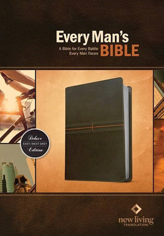 NLT Every Man's Bible-East West Grey LeatherLike Indexed