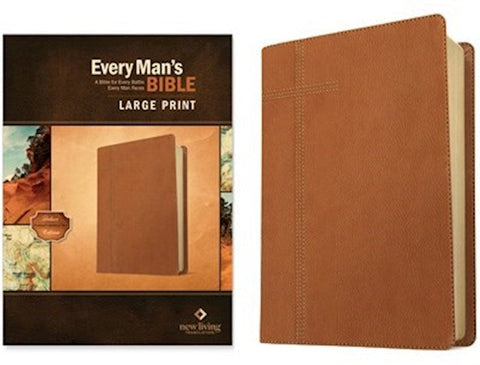 NLT Every Man's Bible/Large Print-Pursuit Saddle Tan LeatherLike Indexed