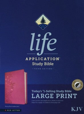 KJV Life Application Study Bible, Third Edition, Large Print, LeatherLike, Peony Pink, Indexed