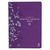 NLT-Spiritual Growth Bible-Purple Floral Faux Leather Indexed