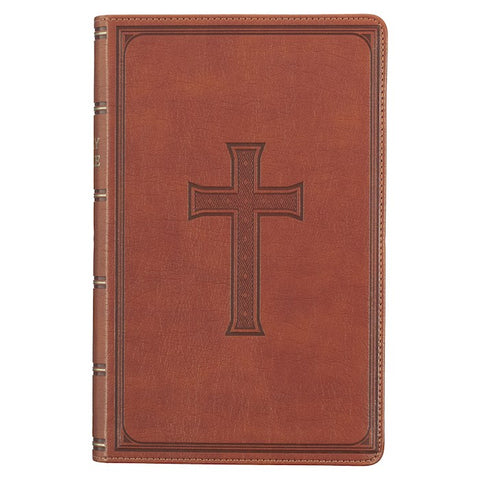 KJV Bible-Giant Print Standard-Size Faux Leather-Medium Brown