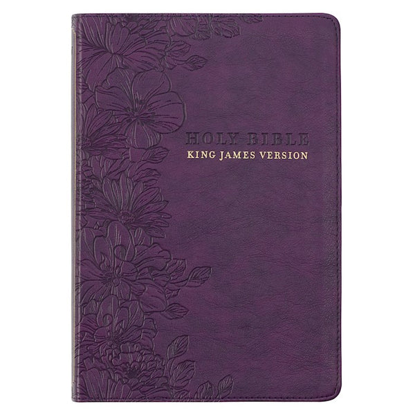 KJV Large Print Thinline Bible-Purple Faux Leather Indexed