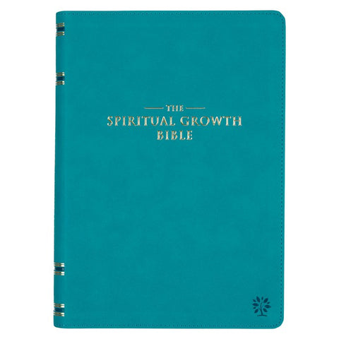 NLT Spiritual Growth Bible-Teal LuxLeather Indexed