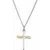 Sterling Silver Two Tone Nail Cross Necklace