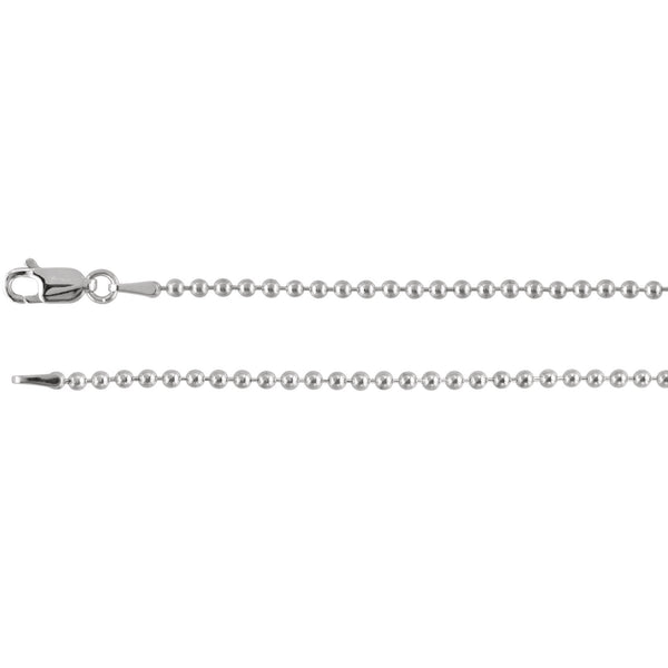 Sterling Silver Bead Chain - Choose Size