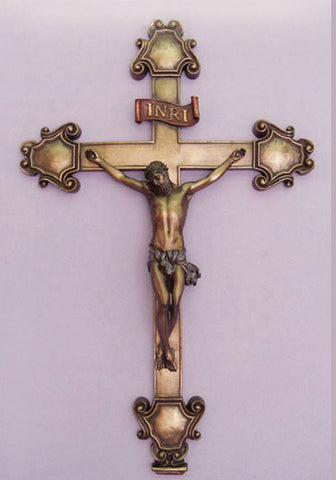 Bronzed Finish Wall Crucifix