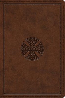 ESV Personal Size Study Bible-Brown Cross Design