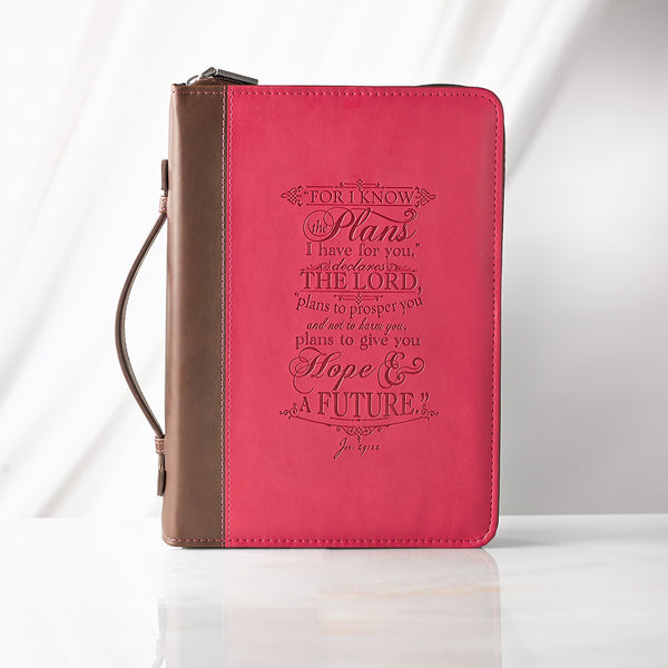 I know the plans in pink and brown Jeremiah 29:11 Bible Cover