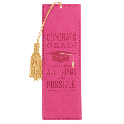 Bookmark "Congrats Grad! All Things are Possible" Pink