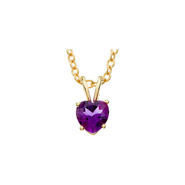 14kt Yellow 6mm Amethyst Heart 18" Necklace