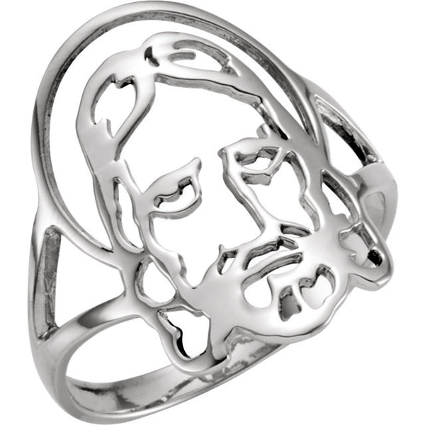 Sterling Silver Face of Jesus Purity Ring-Size 7 ONLY