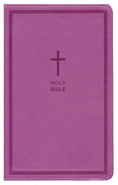NKJV Compact Large Print Reference Bible Pink with Cross
