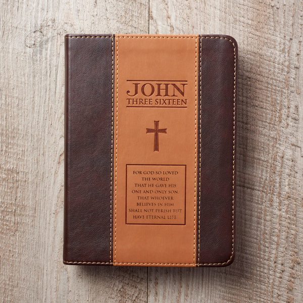 John 3:16 Two-Tone Classic LuxLeather Journal