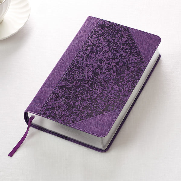 Holy Bible Giant Print Purple Floral-KJV
