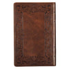 KJV Holy Bible-Brown LuxLeather with Filigree Border Indexed