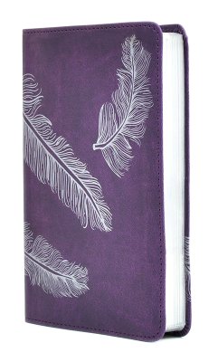 CSB Compact Ultrathin Bible For Teens-Plum Feathers LeatherTouch