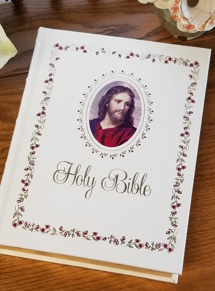 NABRE Signature Edition Large Print Catholic Family Bible - White