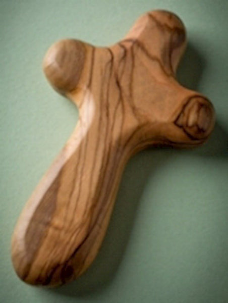 Cross-Olive Wood-Small Holding (3.5")