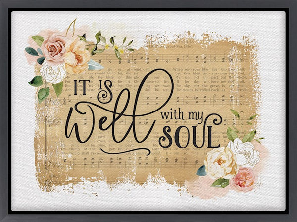 Framed Canvas-It Is Well With My Soul Music (15.75 x 12)
