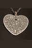 Sterling Silver Psalm 27:1  Floral Vine Heart Reversible Pendant on Chain