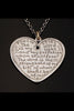 Sterling Silver Psalm 27:1  Floral Vine Heart Reversible Pendant on Chain
