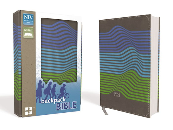 NIV Backpack Bible/Compact-Charcoal Stripes Leathersoft