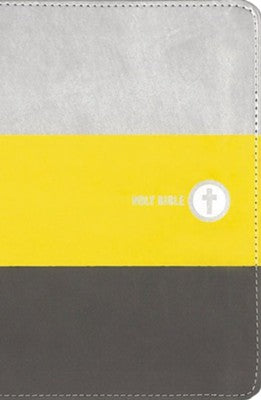 NIV Boys' Backpack Bible (Comfort Print)-Yellow/Charcoal Leathersoft