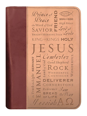 Bible Cover-Names Of Jesus-XLG-Brown/Tan Duotone