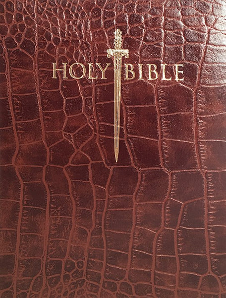 KJV Sword Study Bible/Personal Size Large Print-Walnut Alligator Bonded Leather Indexed