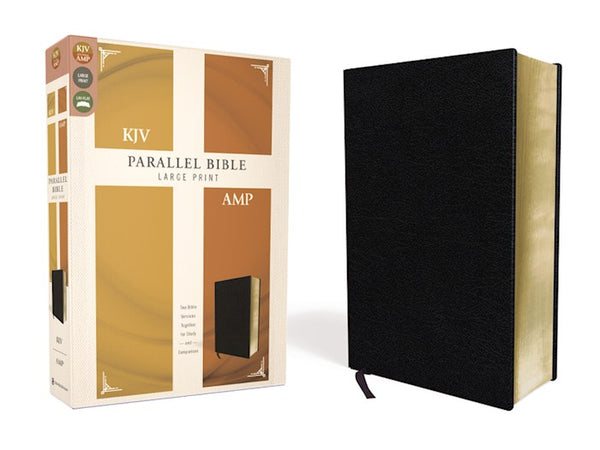 KJV/Amplified Parallel Bible/Large Print-Black Bonded Leather Two Bible Versions Together For Study And Comparison