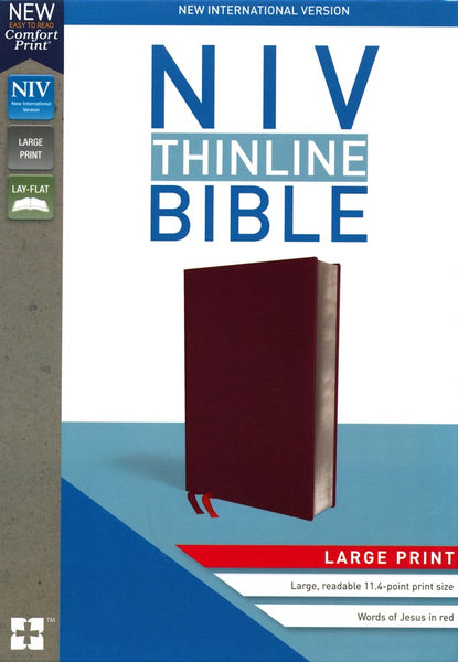 NIV Thinline Bible/Large Print (Comfort Print)-Burgundy Bonded Leather