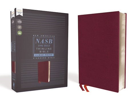 NASB Thinline Bible/Large Print (Comfort Print)-Burgundy Bonded Leather
