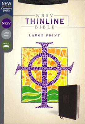 NRSV Thinline Bible/Giant Print (Comfort Print)-Black Leathersoft